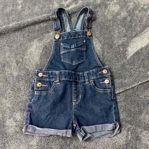 Jordache Dark Blue Kids Denim Overalls with Button Accents Size 3T